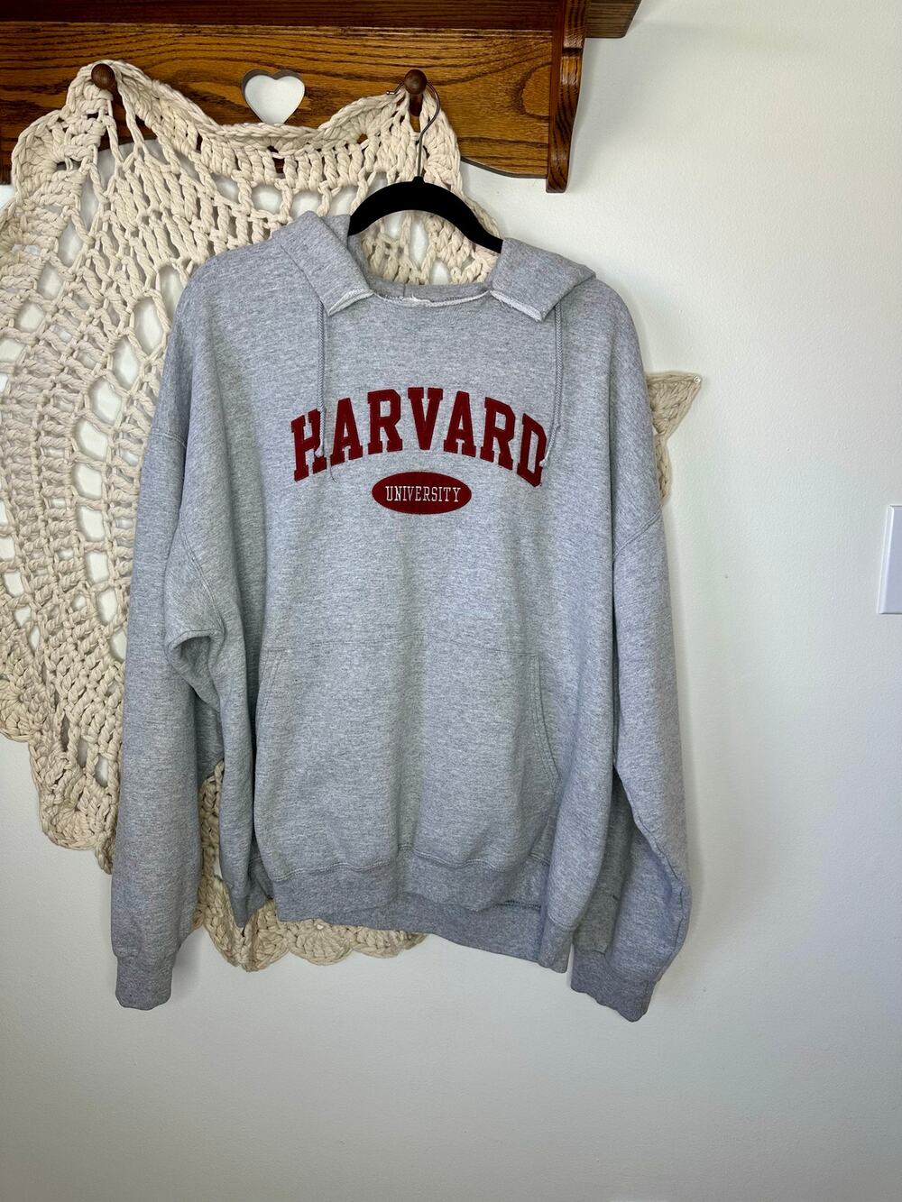 Harvard University Vintage Champion Gray Hoodie Size XL